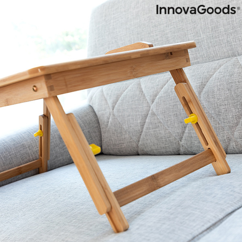 Hopfällbart sidobord av bambu Lapwood InnovaGoods - 15