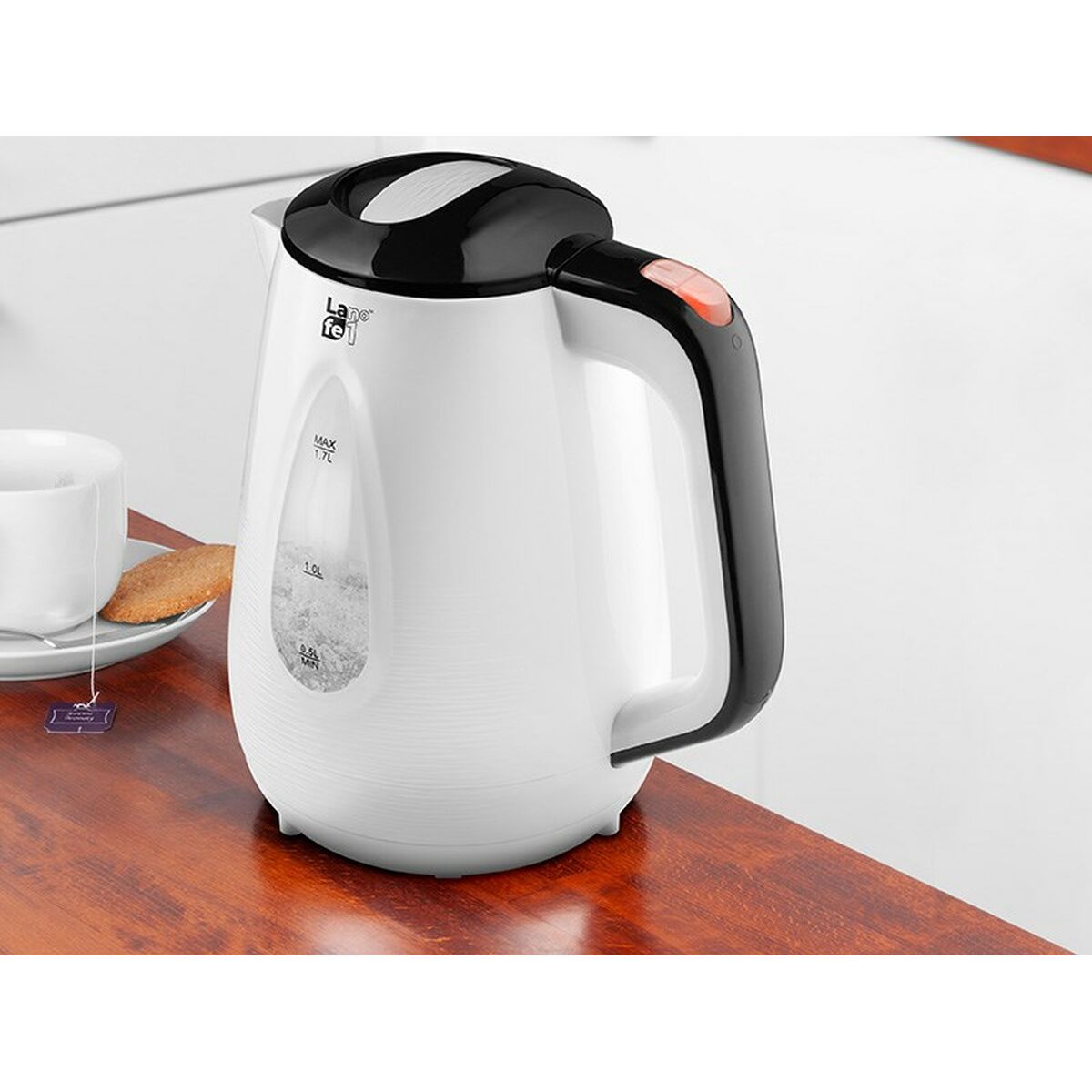 Vattenkokare Lafe CEG018 Vit Svart 2200 W 1,7 L - 3