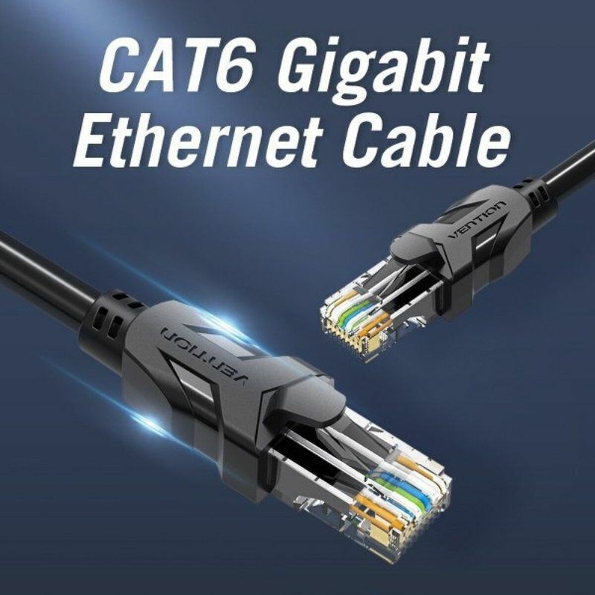 Nätkabel UTP Styv Kategori 6 Vention IBEBV Svart 40 m - 2
