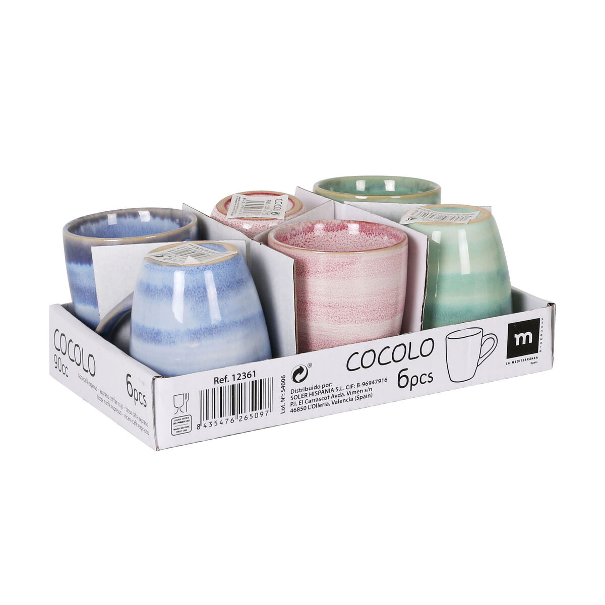 Te- och kaffekopp La Mediterránea Cocolo 90 ml (36 antal) - 3