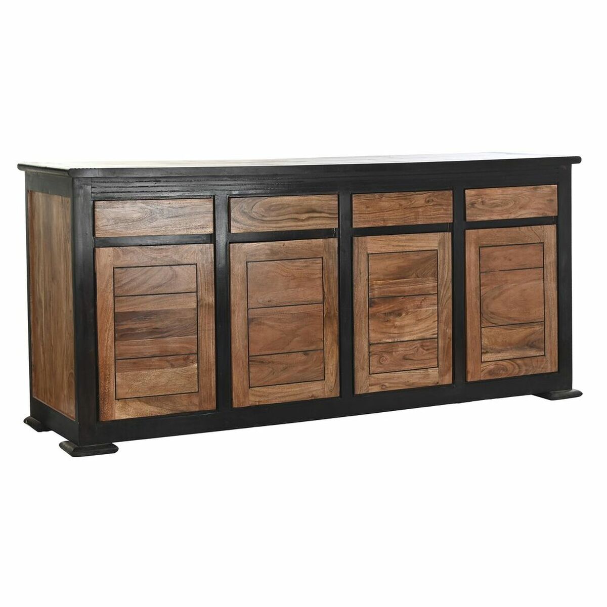 Skänk DKD Home Decor Svart Naturell Akaciaträ 200 x 45 x 86 cm