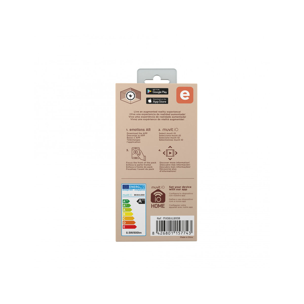 Smart-Lampa Muvit MIOBULB008 Wi-Fi 8,5 W E27 LED 2700 K 6500 K 800 lm - 4