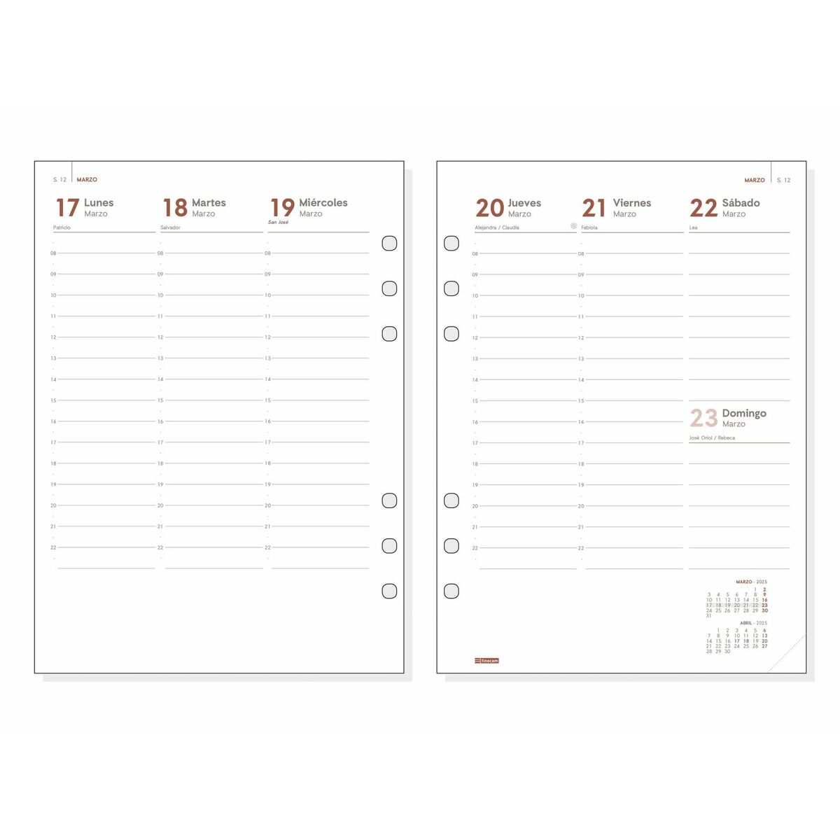 Påfyllning av agenda Finocam OPEN R1099 2025 15,5 x 21,5 cm - 2