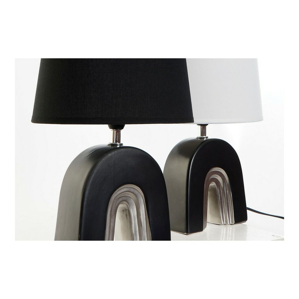 Bordslampa DKD Home Decor Keramik Svart Polyester (20 x 20 x 31 cm) (2 pcs) - 2