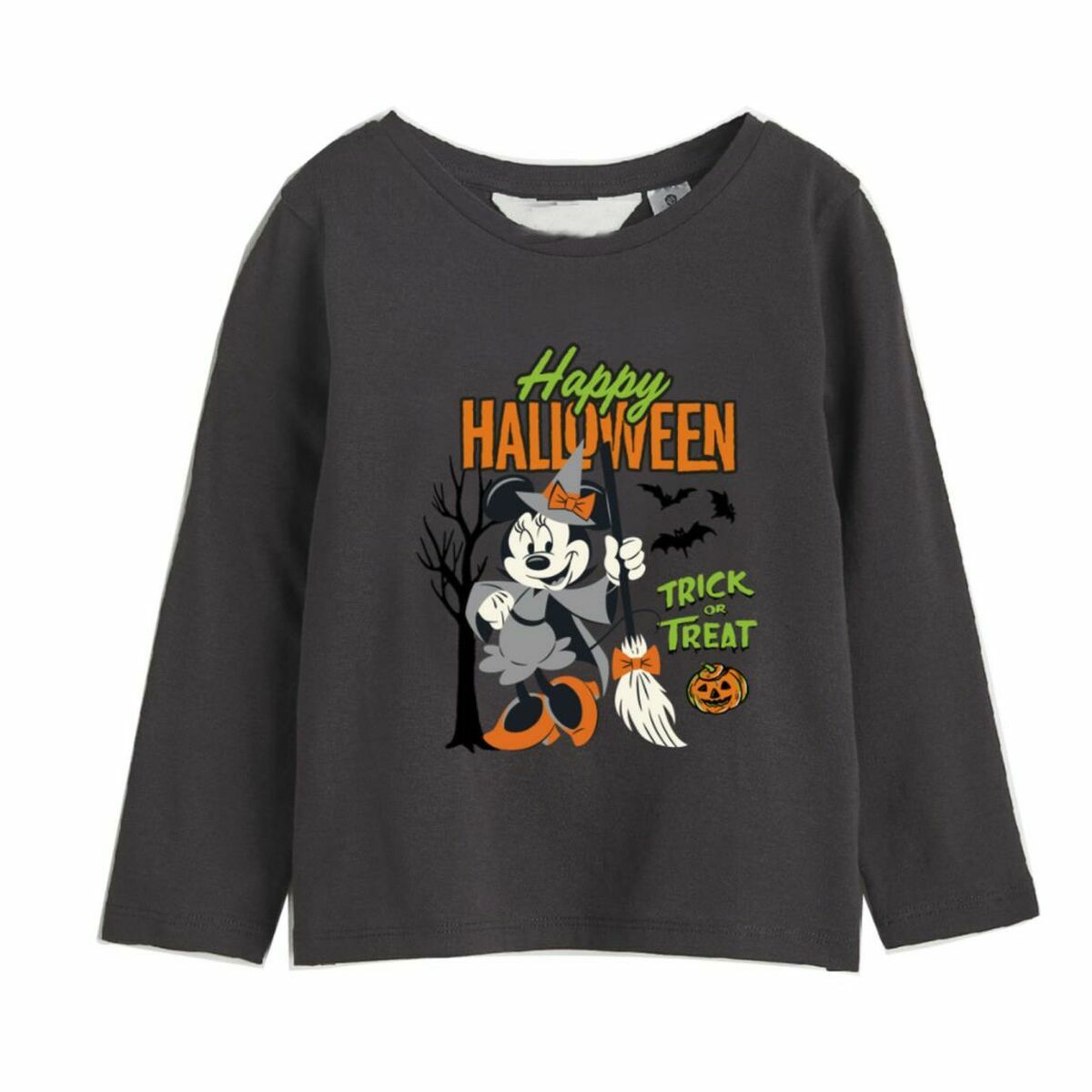 Långärmad t-shirt, Barn Minnie Mouse Halloween Mörkgrå - 3