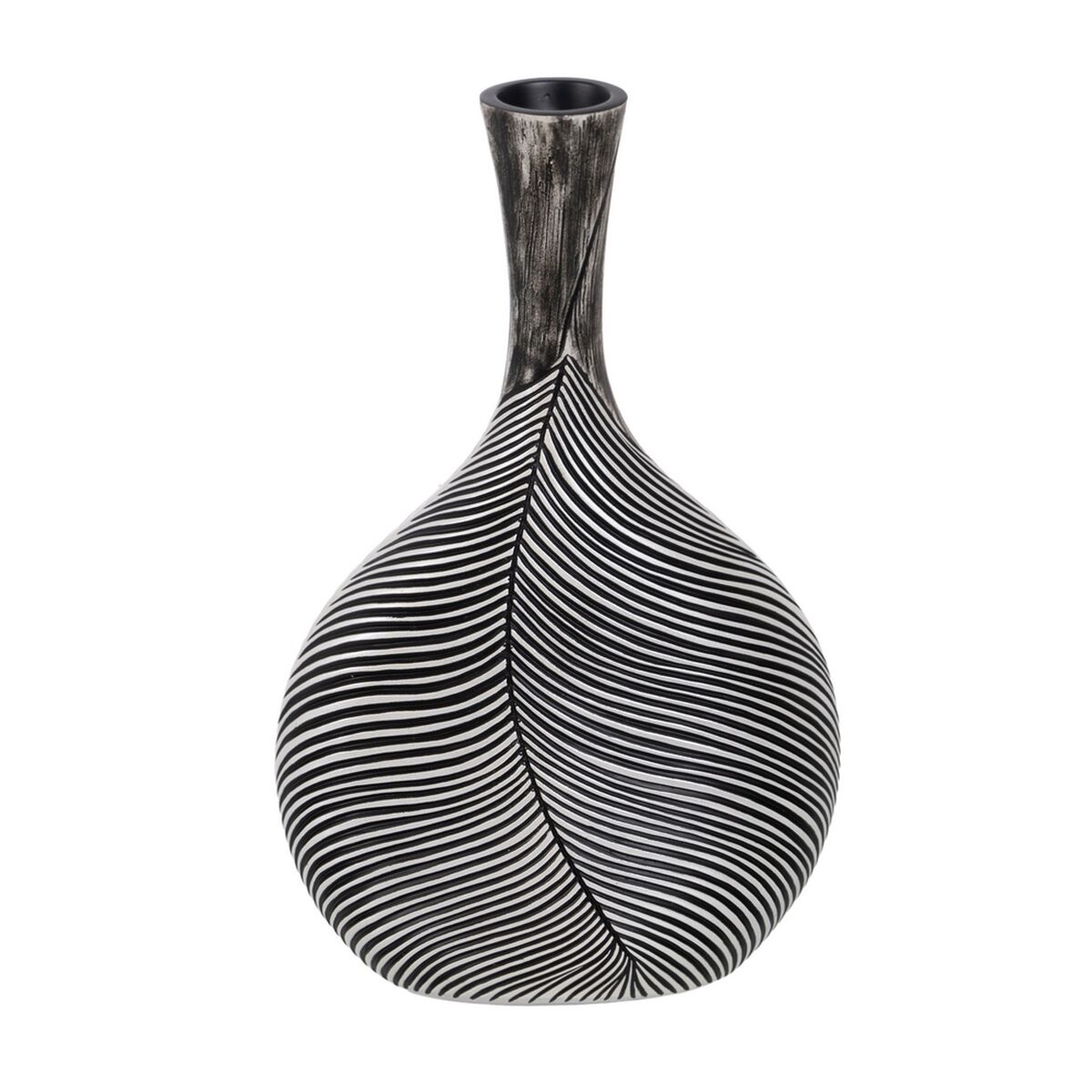 Vas Vit Svart Polyresin 27 x 12 x 43 cm