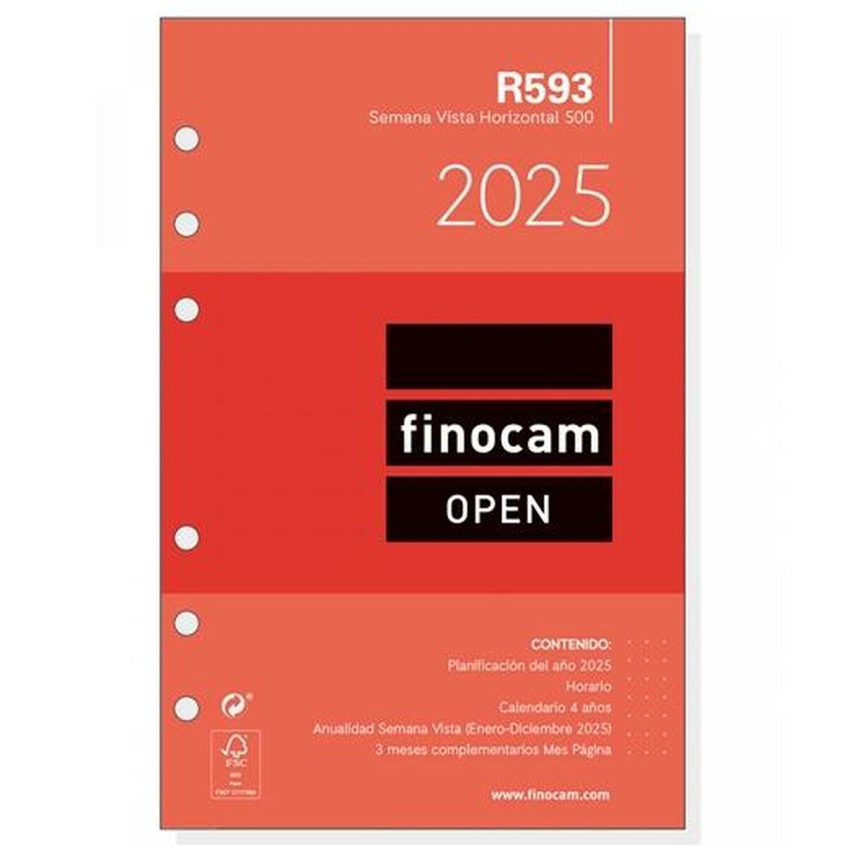 Påfyllning av agenda Finocam OPEN R593 500 2025 11,7 x 18,1 cm