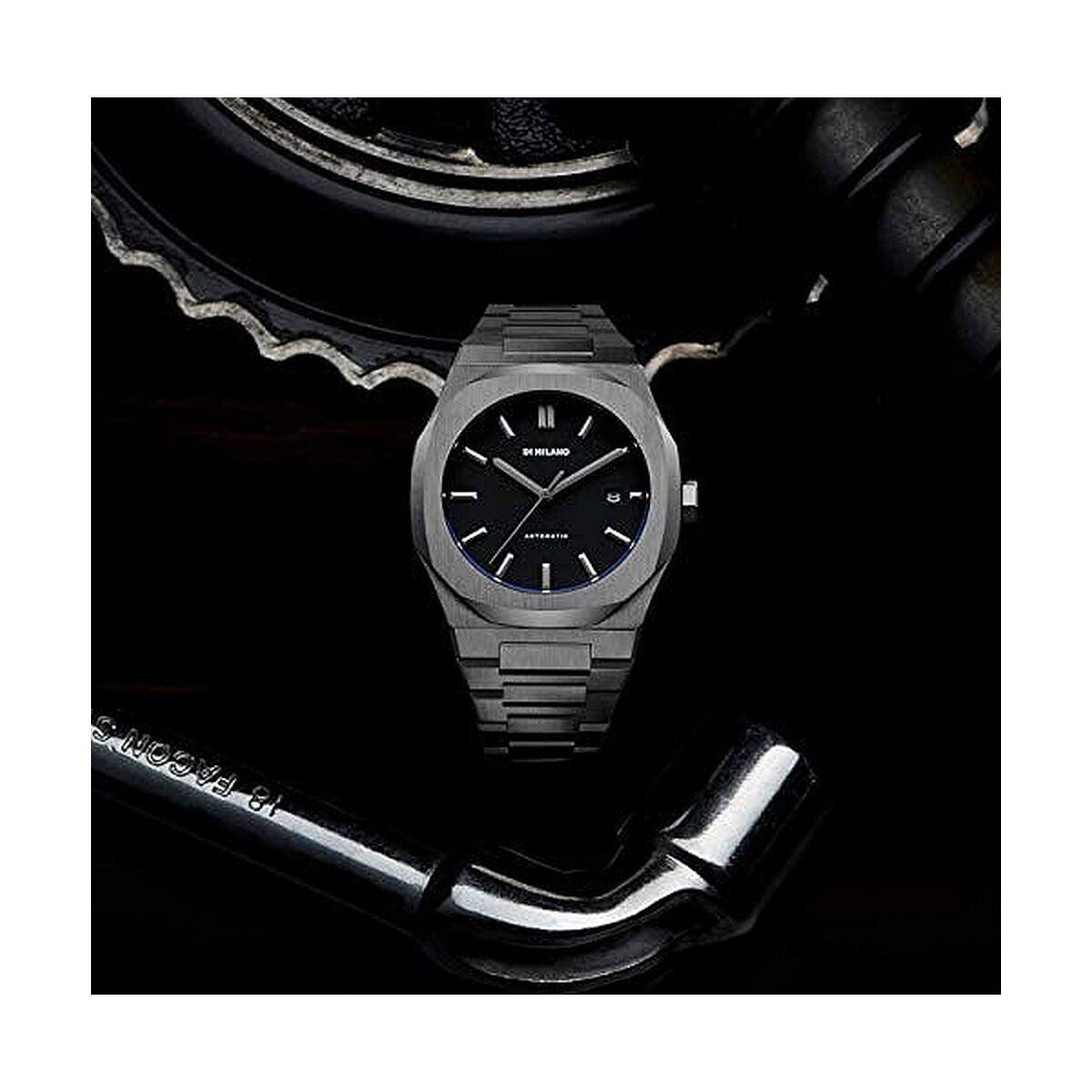 Herrklocka D1 Milano AUTOMATIC GUN METAL (Ø 41,5 mm) - 5