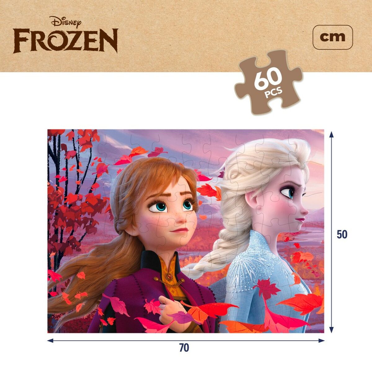 Barnpussel Frozen Dubbelsidig 60 Delar 70 x 1,5 x 50 cm (12 antal) - 13
