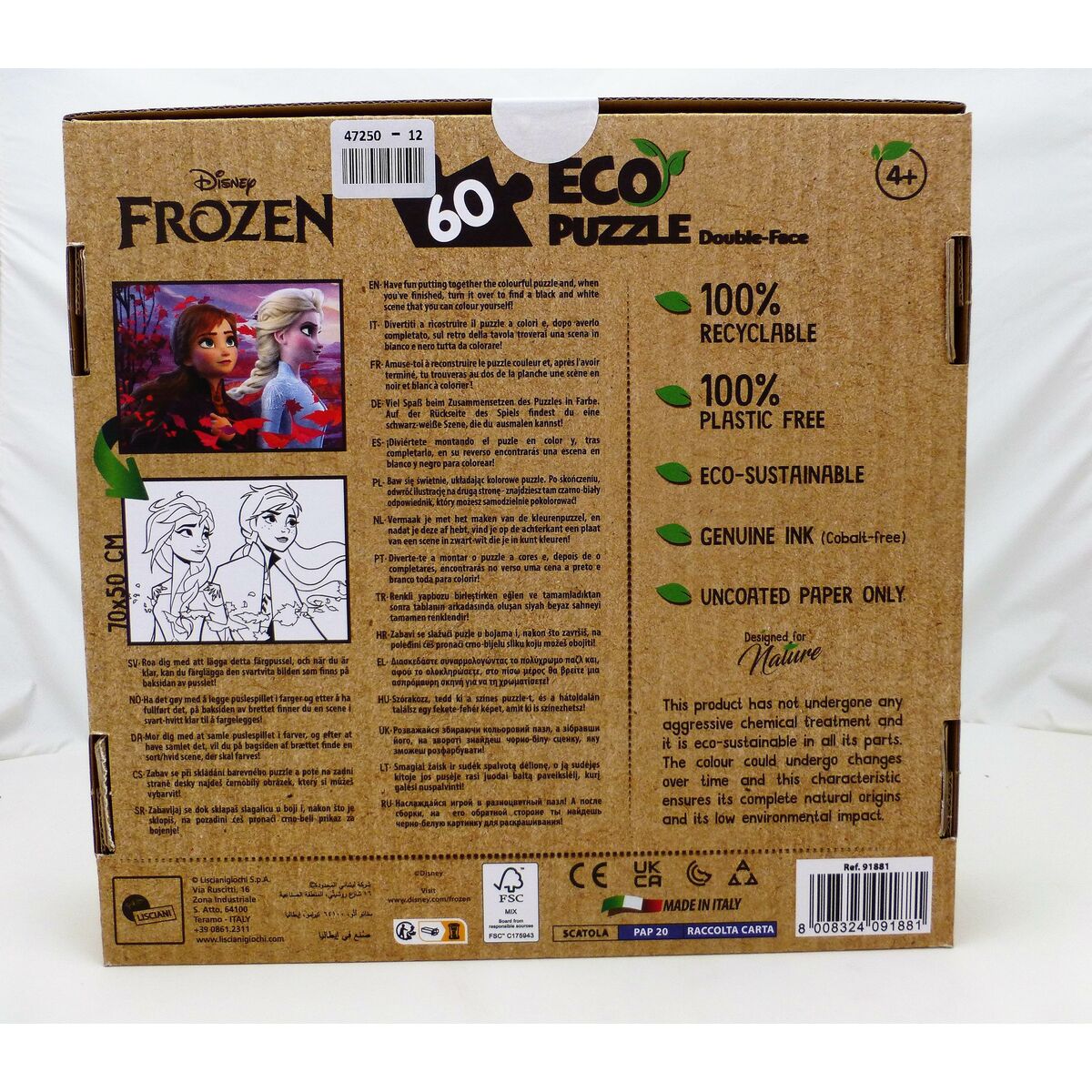 Barnpussel Frozen Dubbelsidig 60 Delar 70 x 1,5 x 50 cm (12 antal) - 15