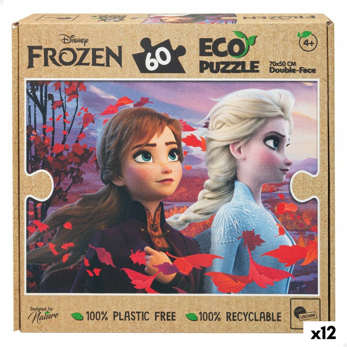 Barnpussel Frozen Dubbelsidig 60 Delar 70 x 1,5 x 50 cm (12 antal) - 8