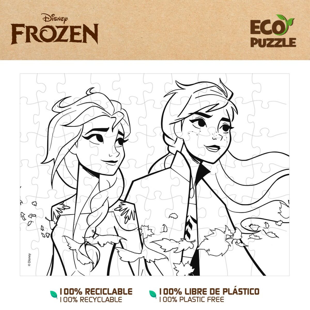 Barnpussel Frozen Dubbelsidig 60 Delar 70 x 1,5 x 50 cm (12 antal) - 11