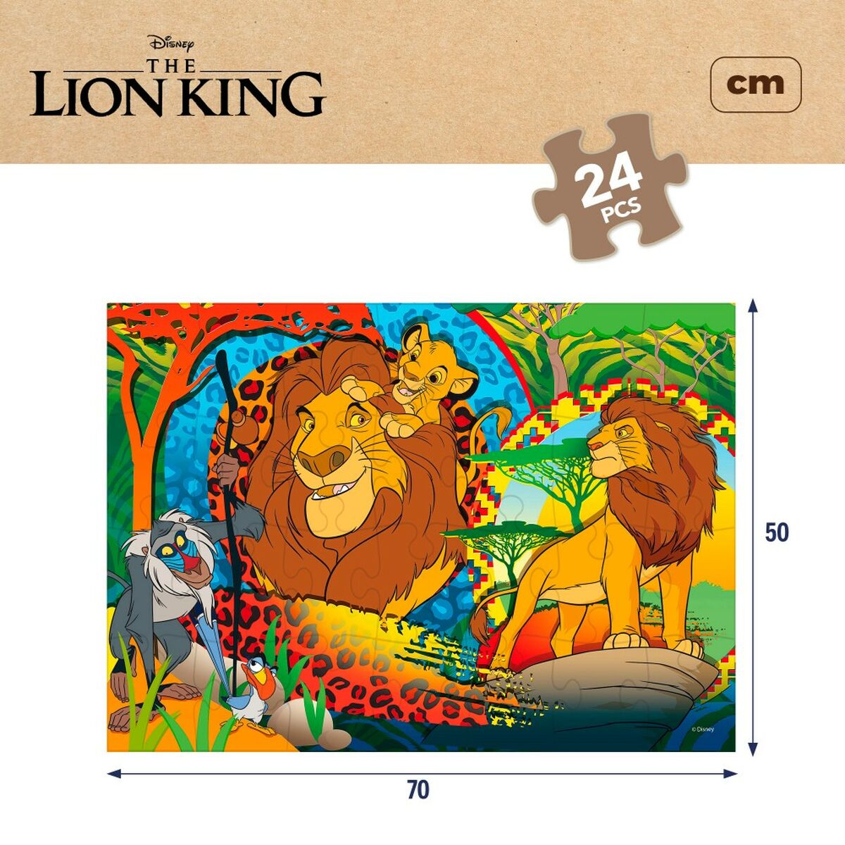 Barnpussel The Lion King Dubbelsidig 24 Delar 70 x 1,5 x 50 cm (12 antal) - 3