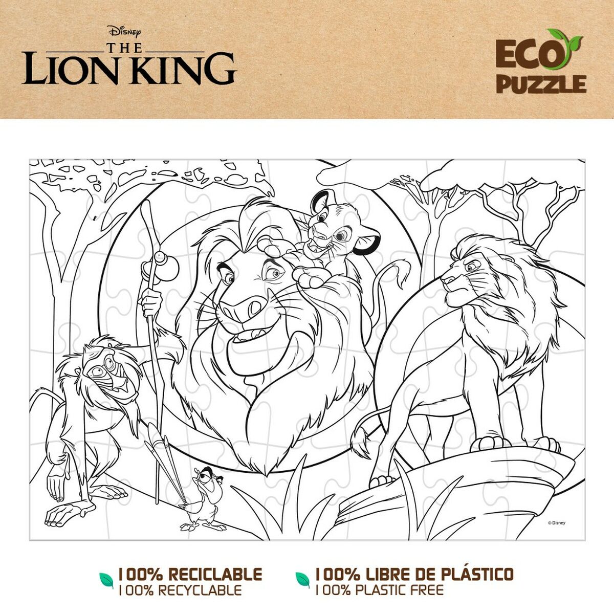 Barnpussel The Lion King Dubbelsidig 24 Delar 70 x 1,5 x 50 cm (12 antal) - 5