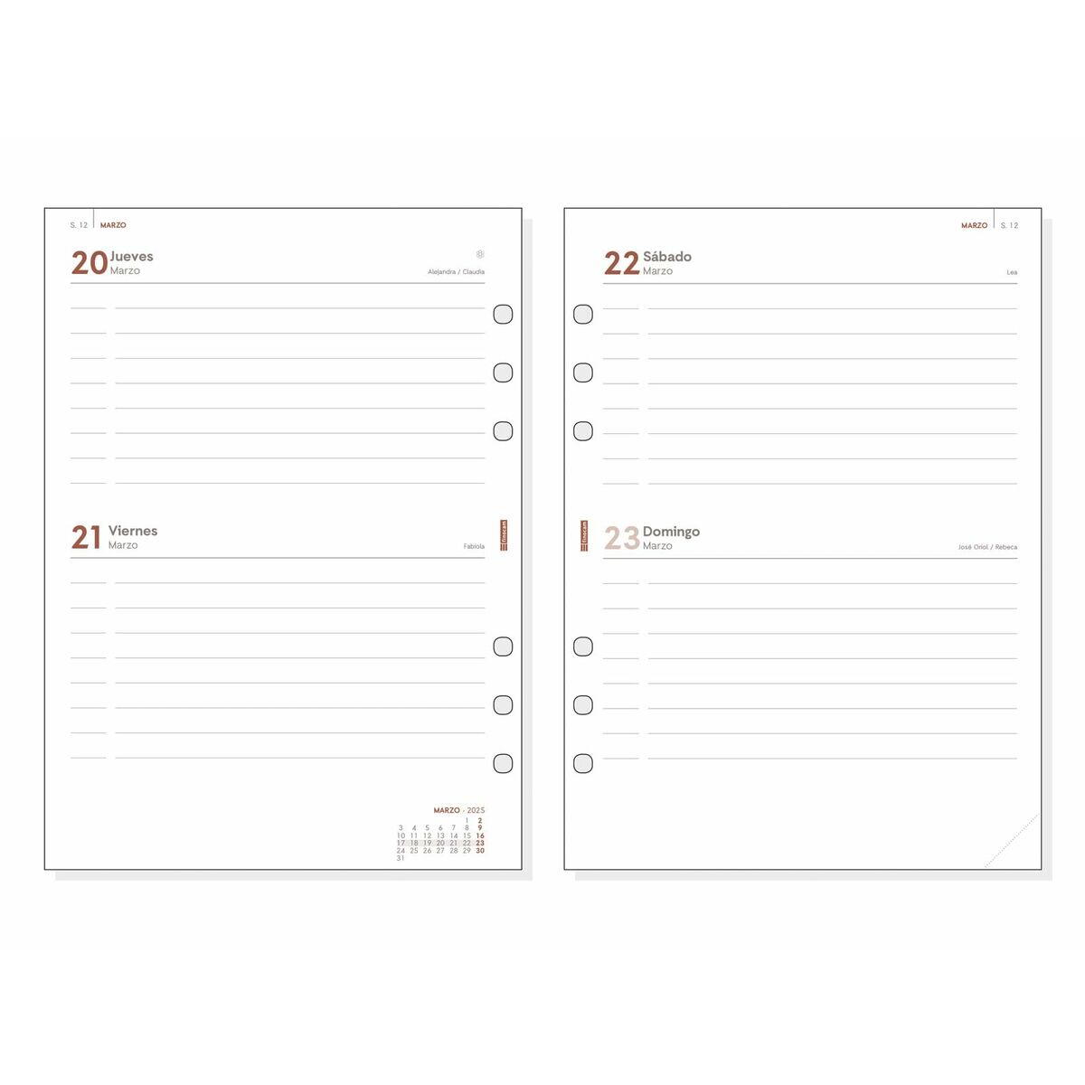 Påfyllning av agenda Finocam OPEN R1097 2025 15,5 x 21,5 cm - 2