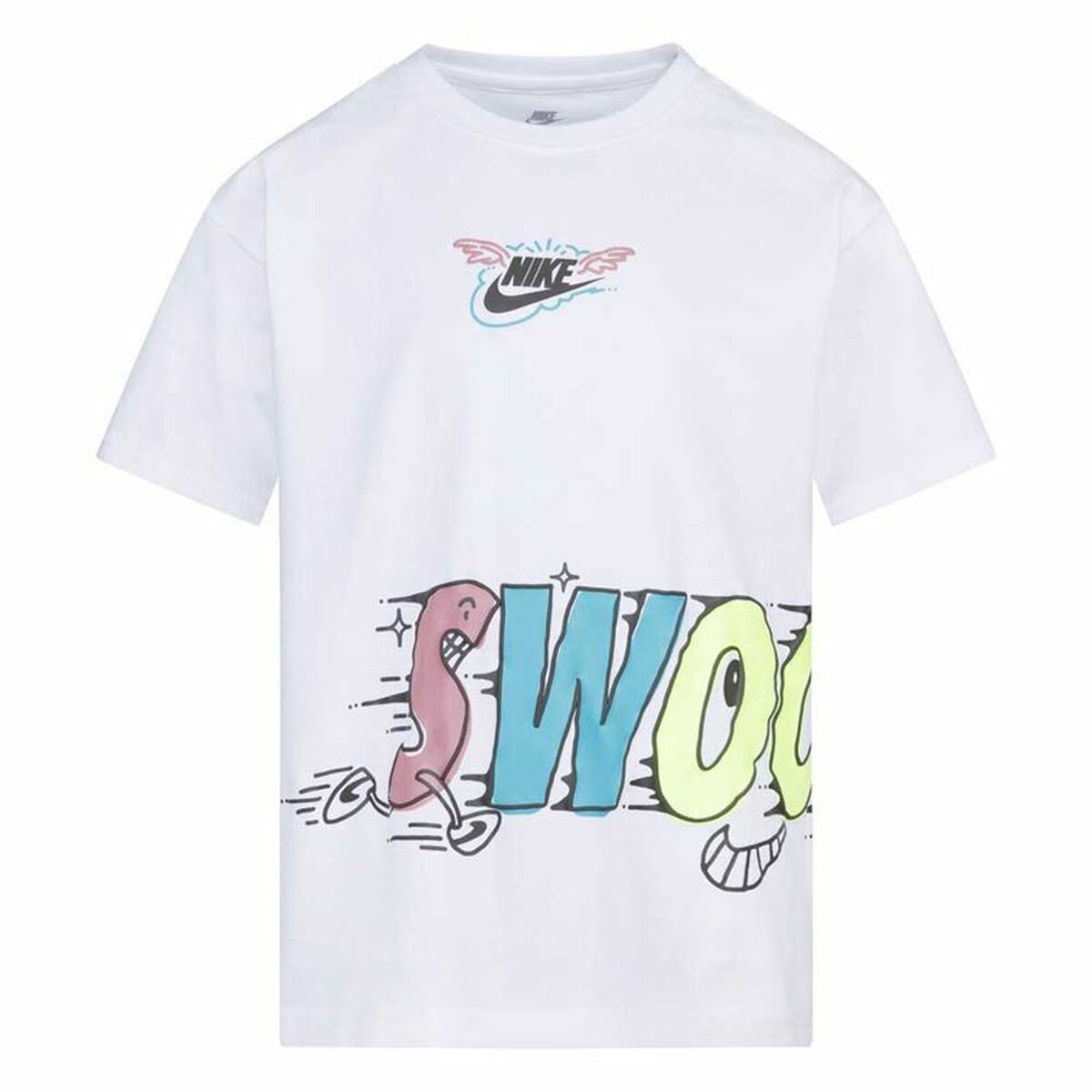 Barn T-shirt med kortärm Nike KT-S/S Knit Vit