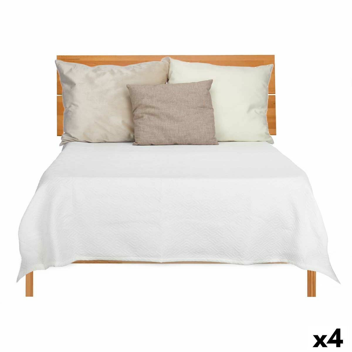 Sängöverdrag 240 x 260 cm Geometrisk Vit (4 antal) - 5