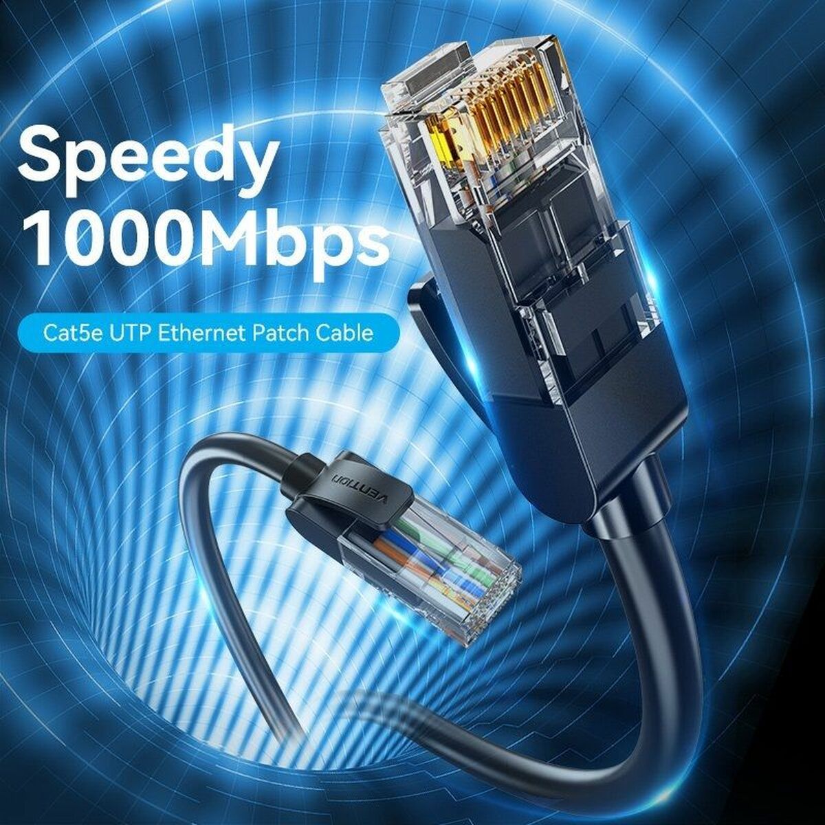 Nätkabel UTP Styv Kategori 5e Vention IABBQ Svart 20 m - 2