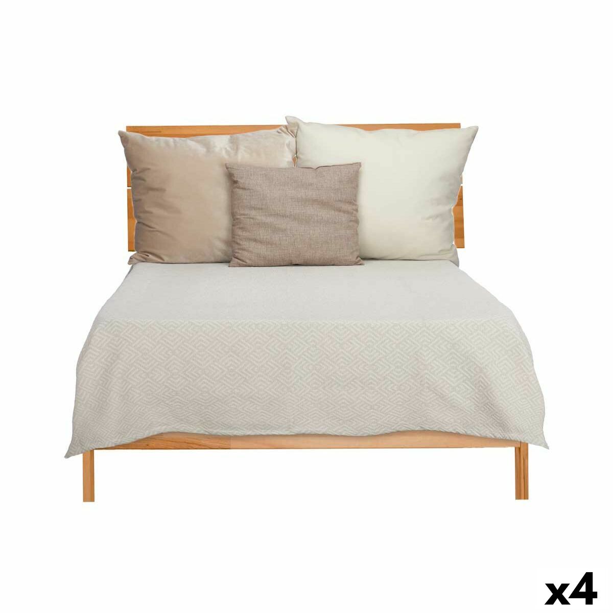 Sängöverdrag 240 x 260 cm Geometrisk Beige (4 antal) - 5
