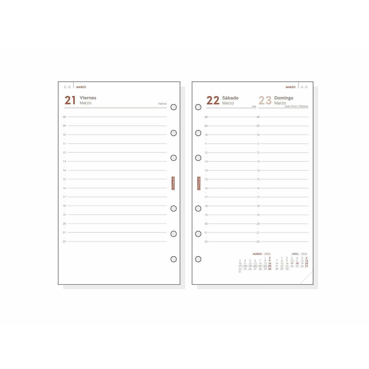 Påfyllning av agenda Finocam OPEN R498 400 2025 9,1 x 15,2 cm - 3