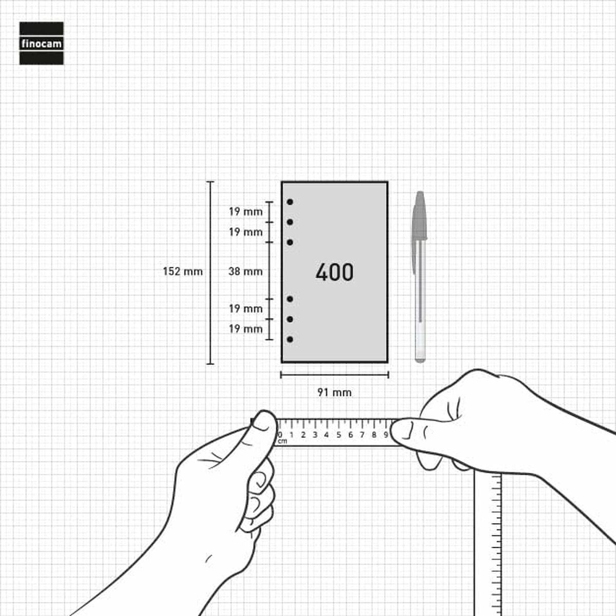 Påfyllning av agenda Finocam OPEN R498 400 2025 9,1 x 15,2 cm - 4
