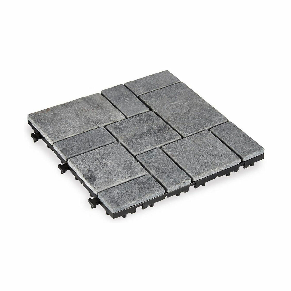 Interlocking golvplattor Ibergarden TTS11P-GY Grå Sten Plast 30 x 2,8 x 30 cm (6 antal) - 4