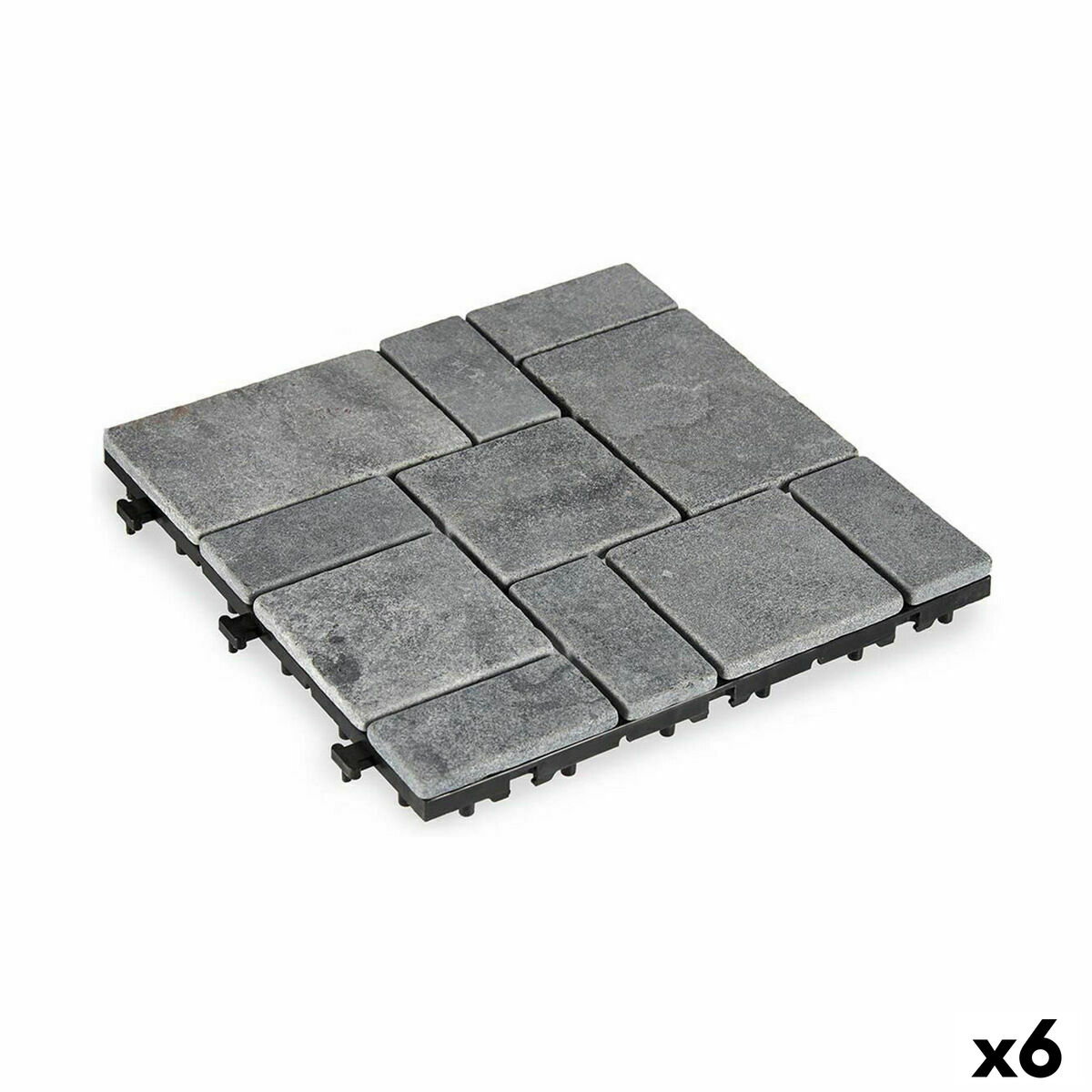 Interlocking golvplattor Ibergarden TTS11P-GY Grå Sten Plast 30 x 2,8 x 30 cm (6 antal)