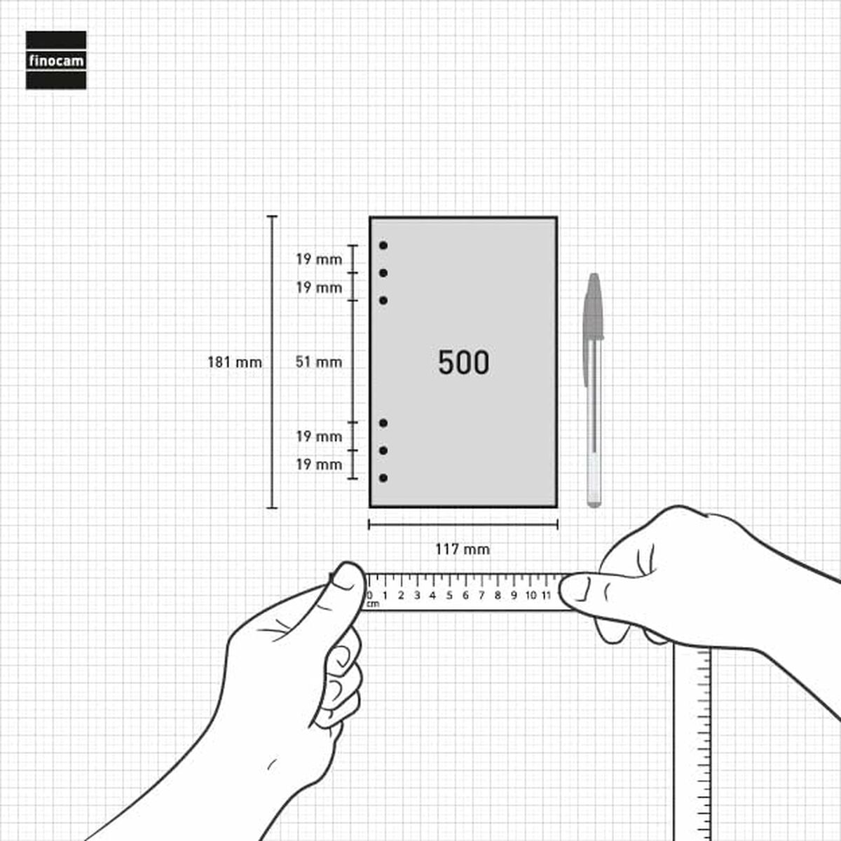 Påfyllning av agenda Finocam OPEN R598 500 2025 11,7 x 18,1 cm - 3