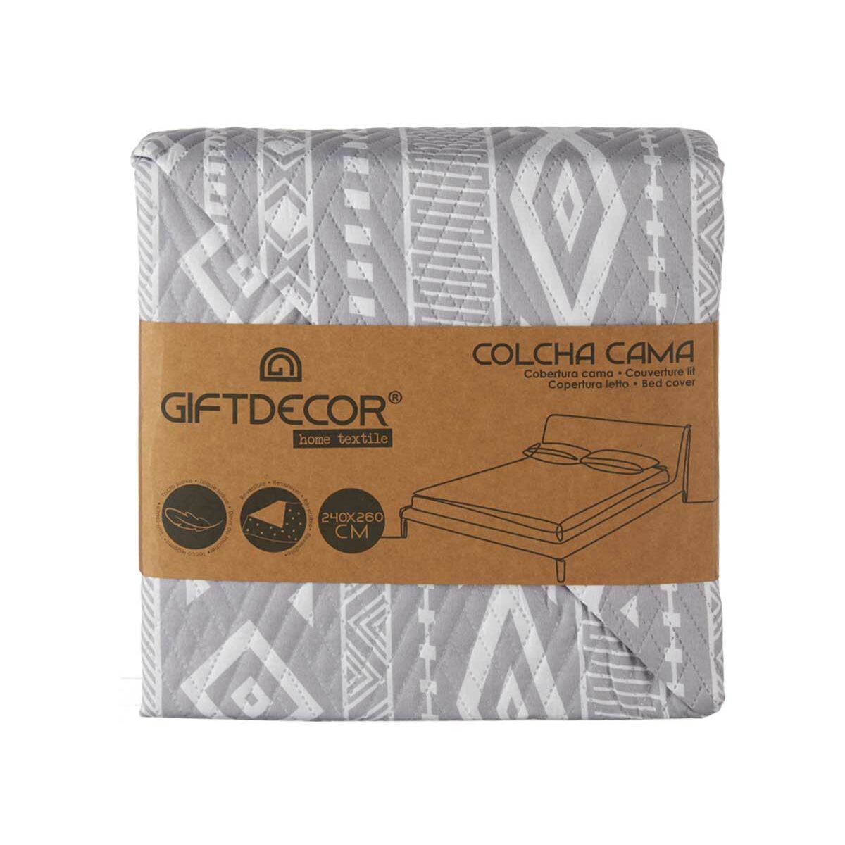 Vändbart överkast Gift Decor Vit Grå 240 x 260 cm 260 x 0,3 x 240 cm (6 antal) - 3