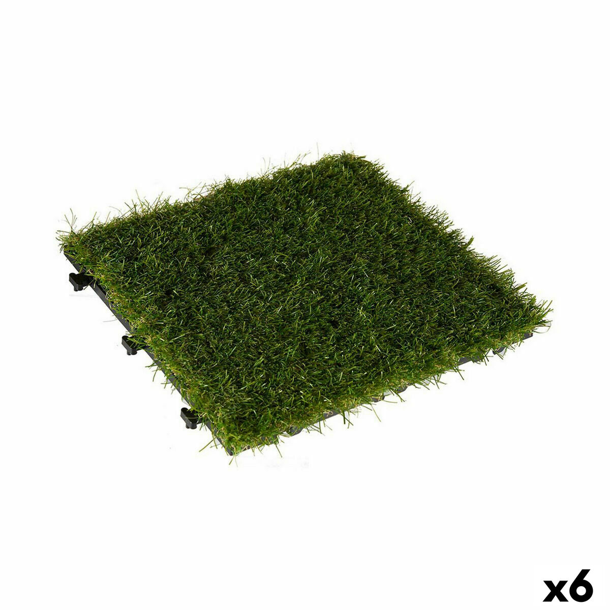 Interlocking golvplattor Ibergarden Grön Plast Konstgräs 30 x 3,5 x 30 cm Gräs (6 antal)