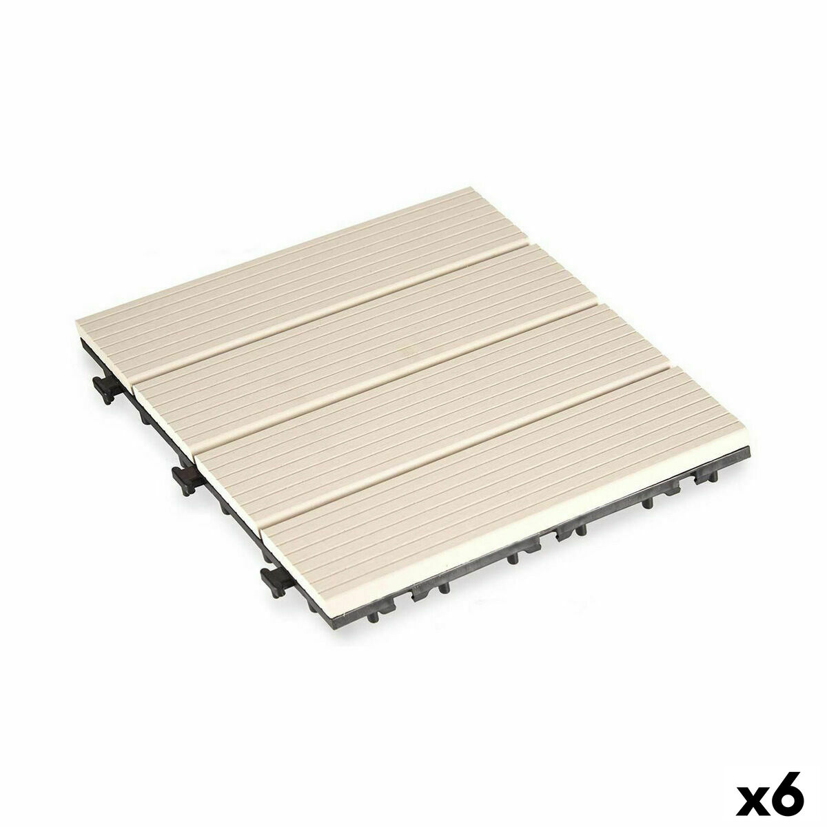 Interlocking golvplattor Ibergarden Beige Trä Polyetylen Komposit 30 x 2,6 x 30 cm (6 antal) - 3