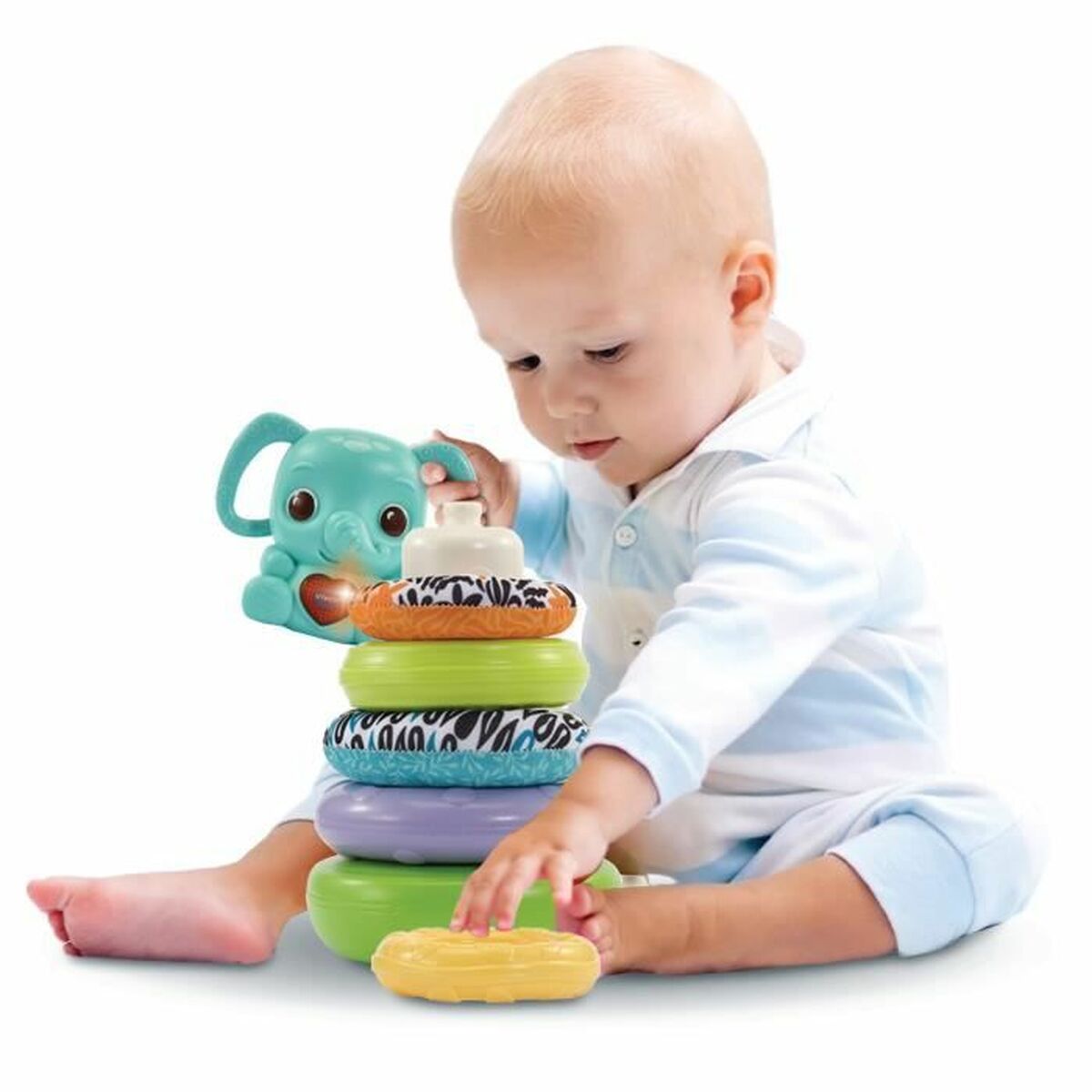 Hundleksak Vtech Baby NINO, ÉLÉPHANTEAU EMPILO 3 EN 1 - 3