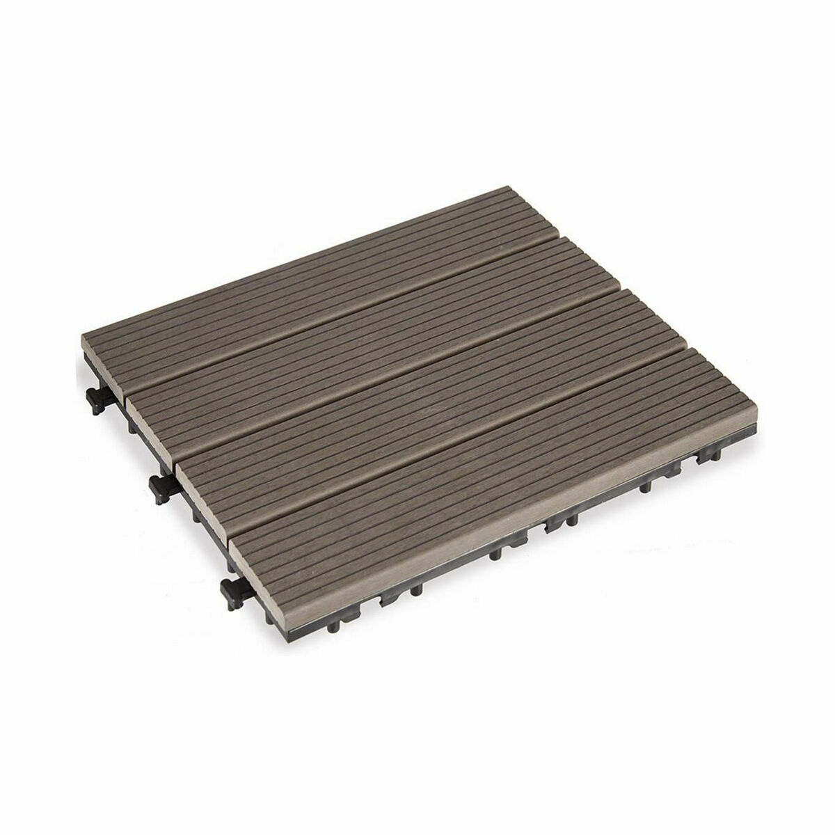 Interlocking golvplattor Ibergarden Svart Trä Polyetylen Komposit 30 x 2,6 x 30 cm (6 antal) - 2