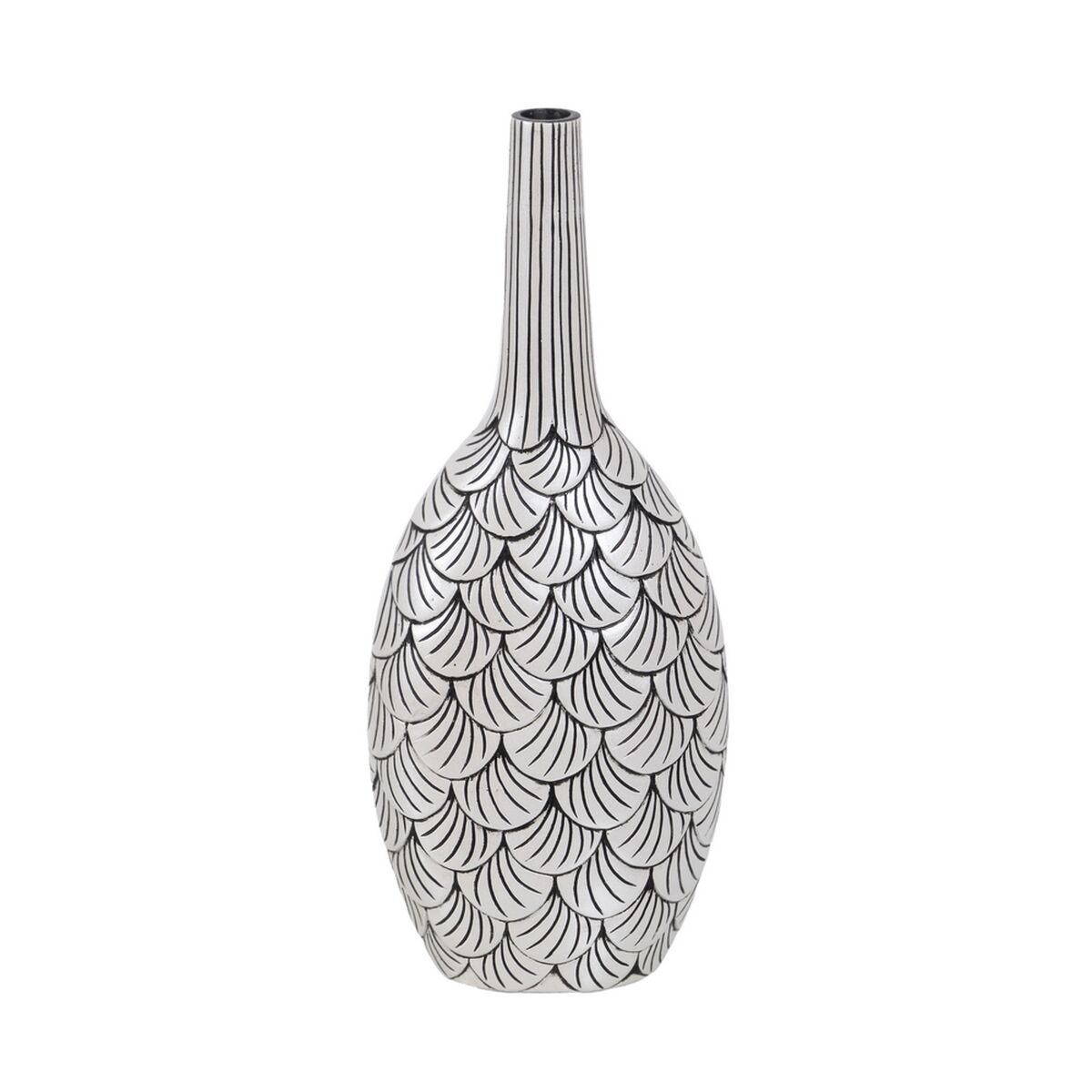 Vas Vit Svart Polyresin 21,5 x 12 x 50 cm