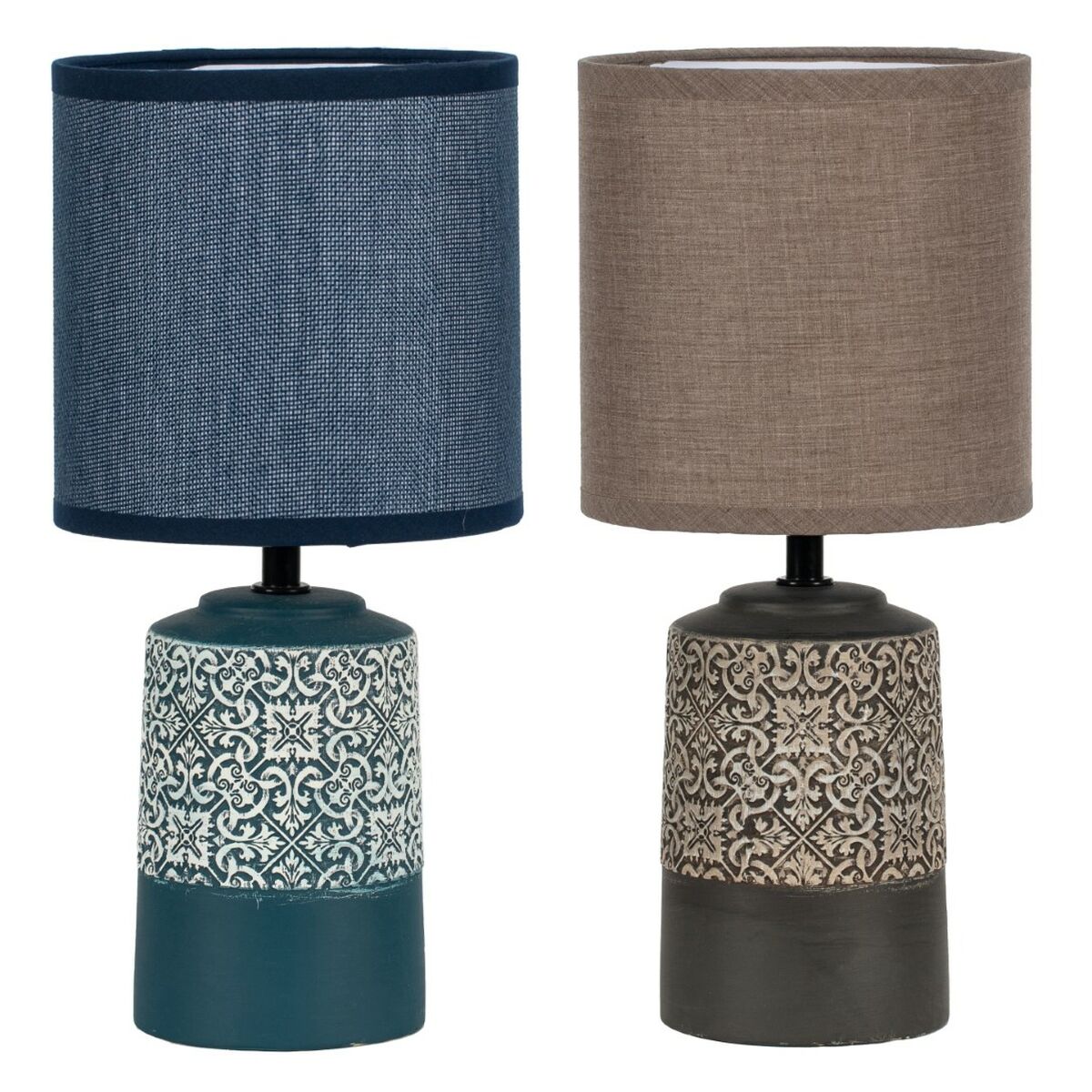 Bordslampa DKD Home Decor Keramik Stengods 50 W (15 x 15 x 32 cm) (2 antal)