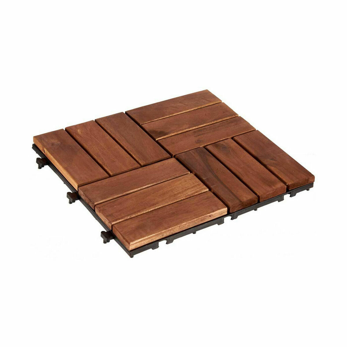 Interlocking golvplattor Ibergarden Brun Polyetylen Akaciaträ 30 x 2,8 x 30 cm (6 antal) - 2