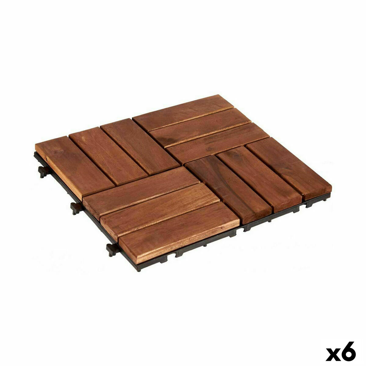 Interlocking golvplattor Ibergarden Brun Polyetylen Akaciaträ 30 x 2,8 x 30 cm (6 antal) - 3