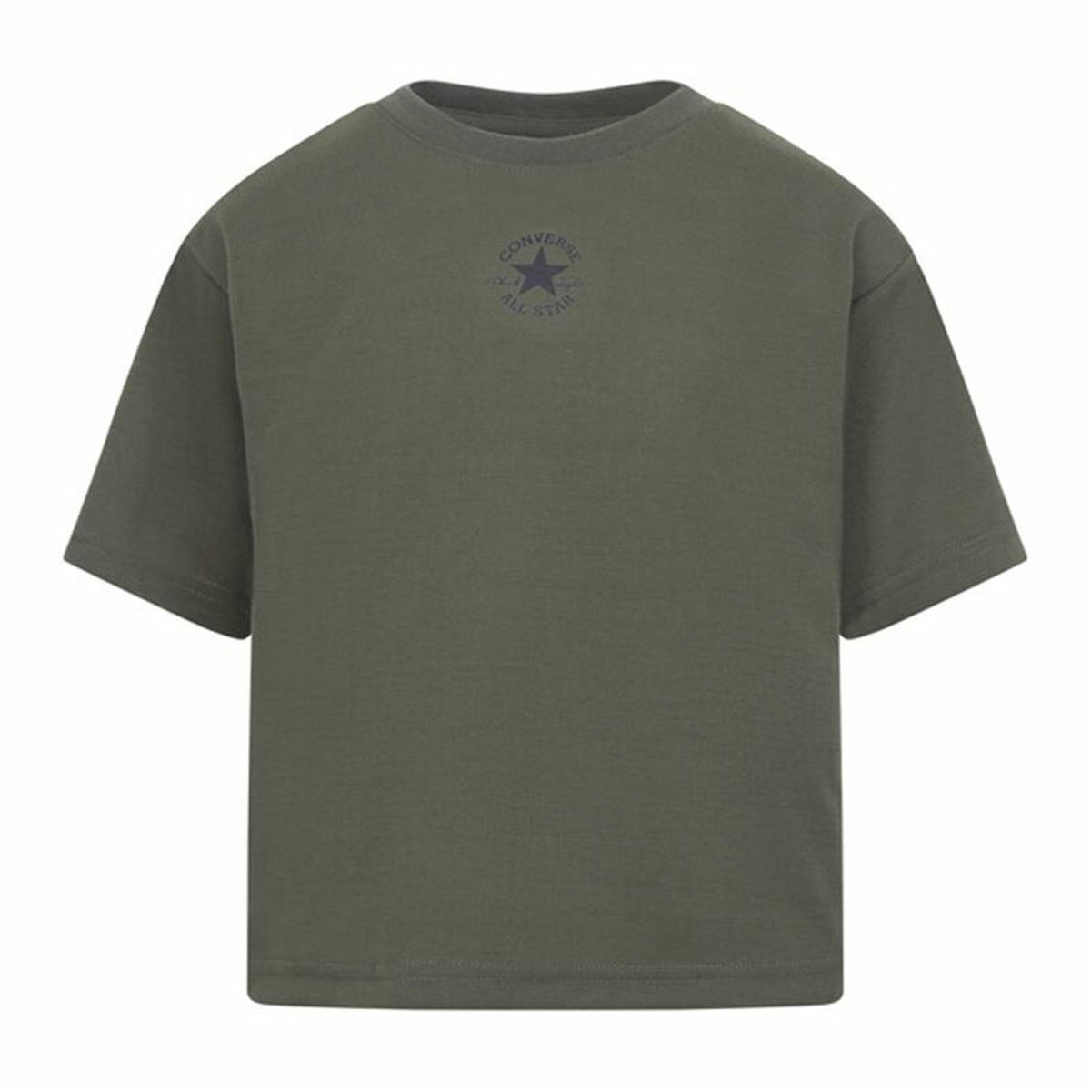 Barn T-shirt med kortärm Converse Chuck Patch Boxy Oliv