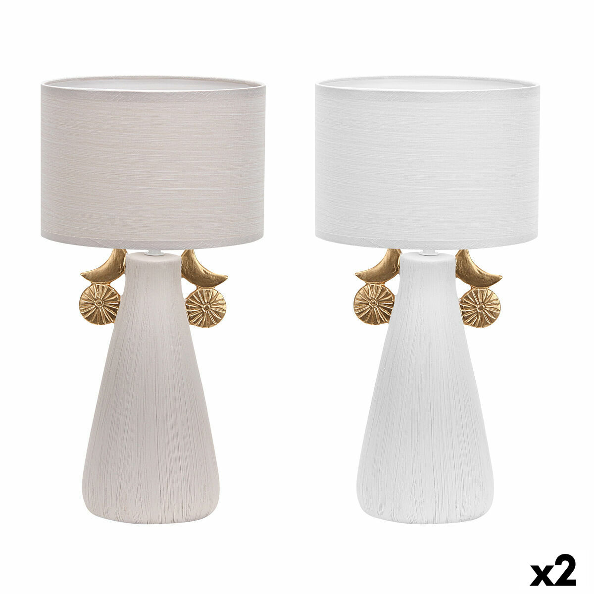 Bordslampa DKD Home Decor Keramik Polyester (22 x 22 x 44 cm) (2 antal) - 2
