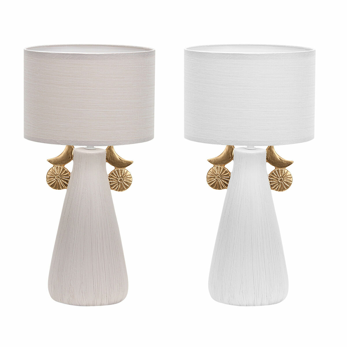 Bordslampa DKD Home Decor Keramik Polyester (22 x 22 x 44 cm) (2 antal)