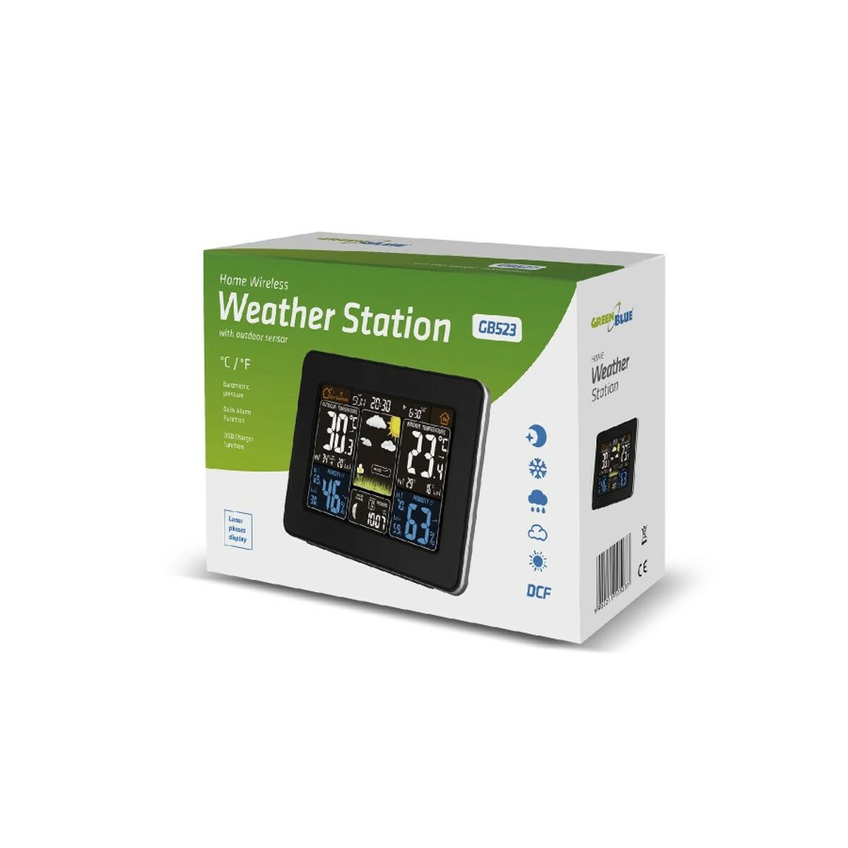 Multifunktionell väderstation Greenblue GB523 Svart - 8