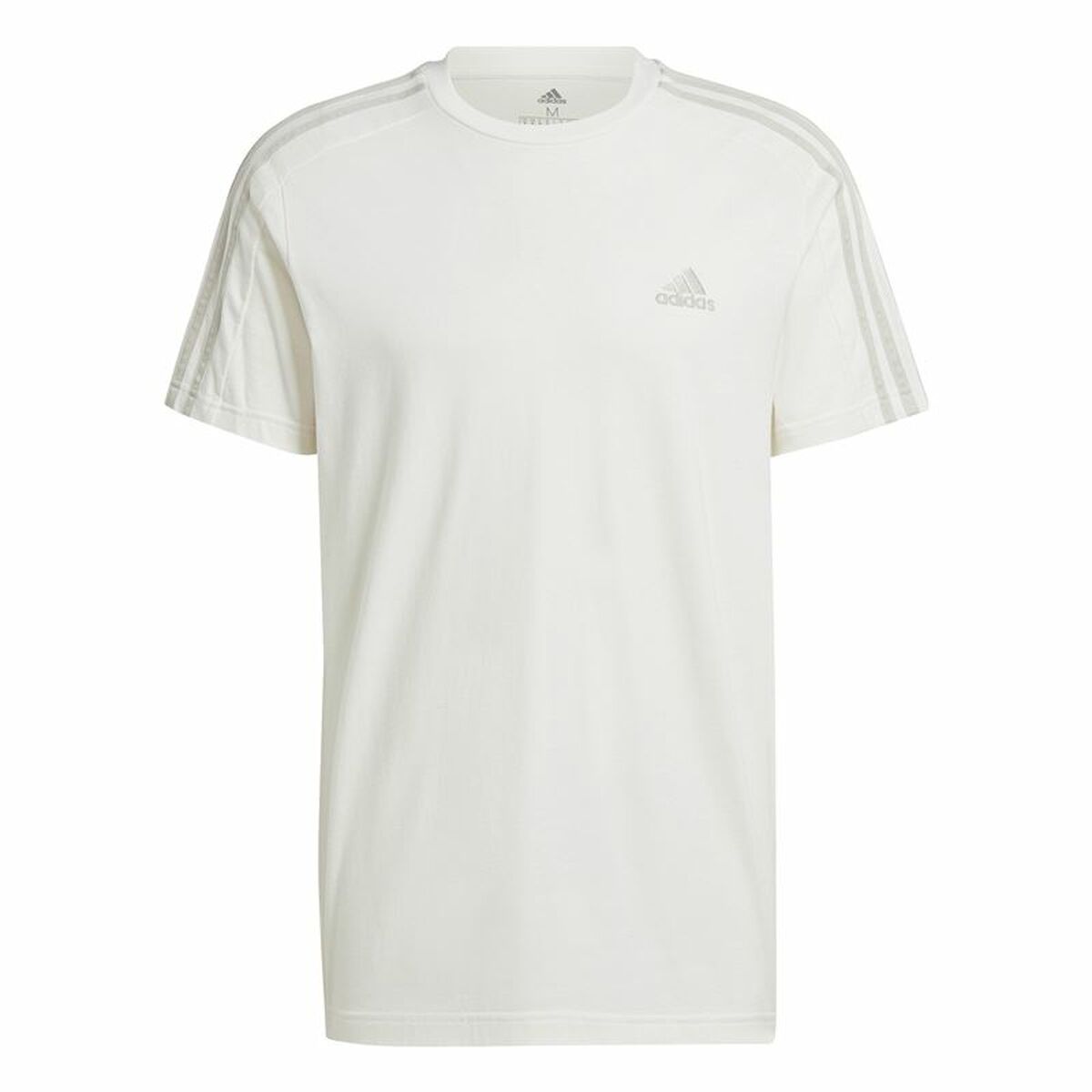T-shirt med kortärm Herr Adidas Essentials 3 Bandas Vit L
