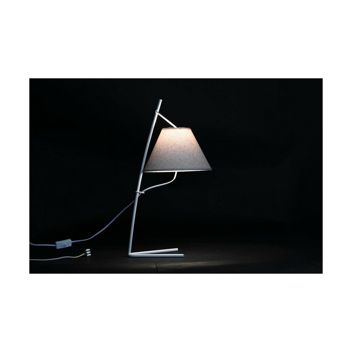 Bordslampa DKD Home Decor Gyllene Metall linne Vit 50 W Modern (25 x 31 x 57 cm) (2 antal) - 2