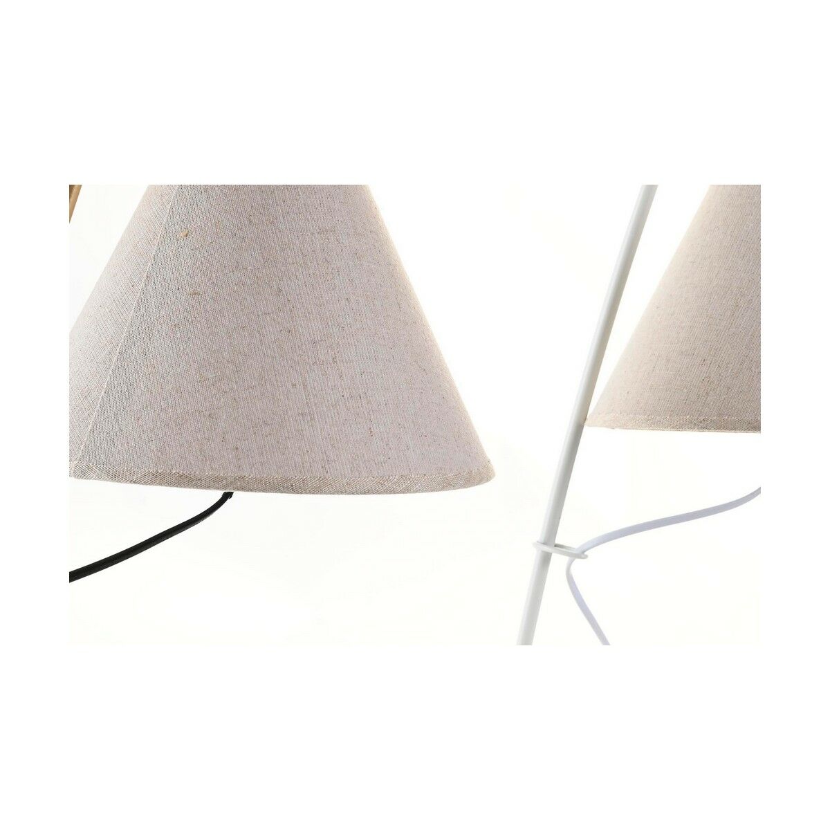 Bordslampa DKD Home Decor Gyllene Metall linne Vit 50 W Modern (25 x 31 x 57 cm) (2 antal) - 3