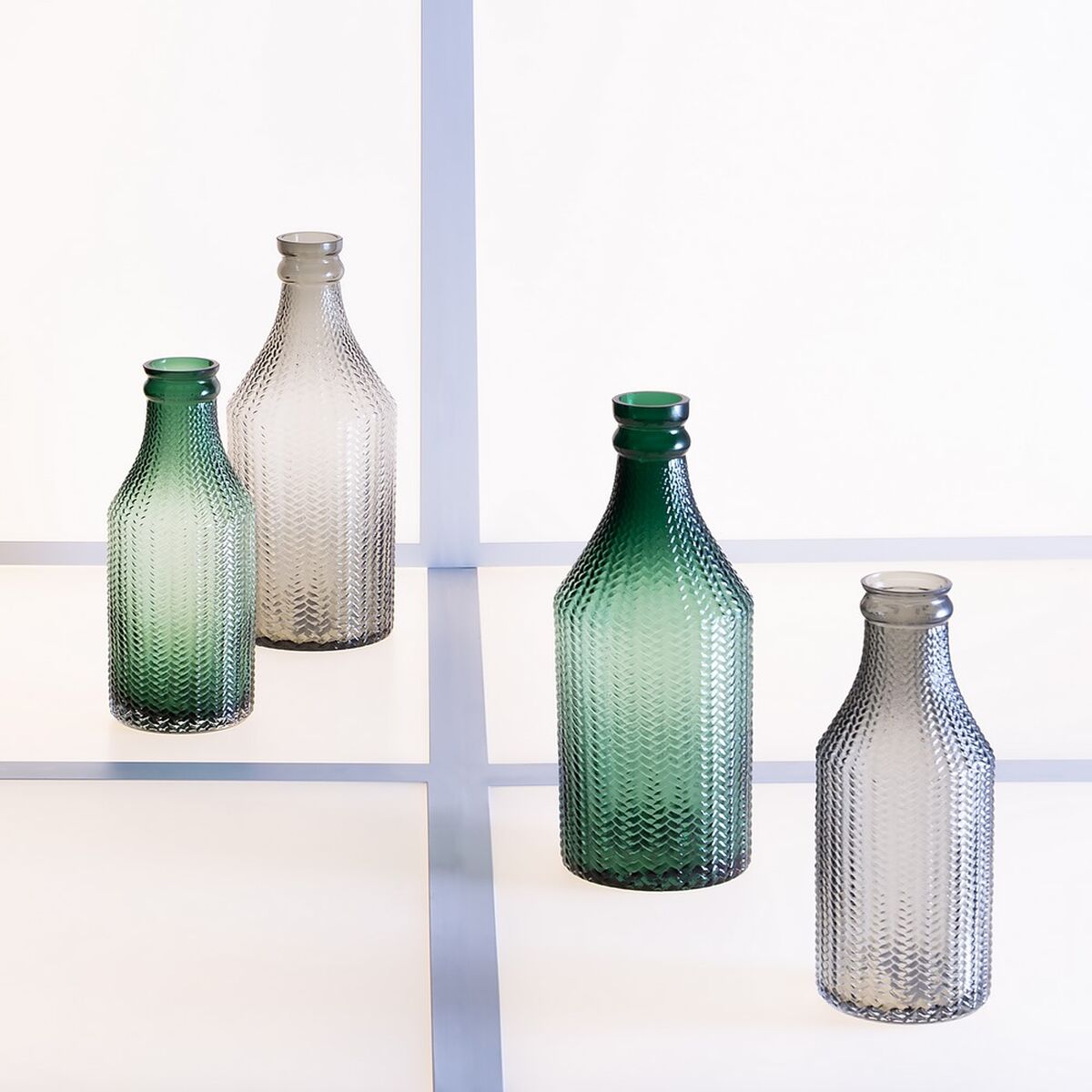 Vas 11,7 x 11,7 x 30 cm Grå Glas - 5