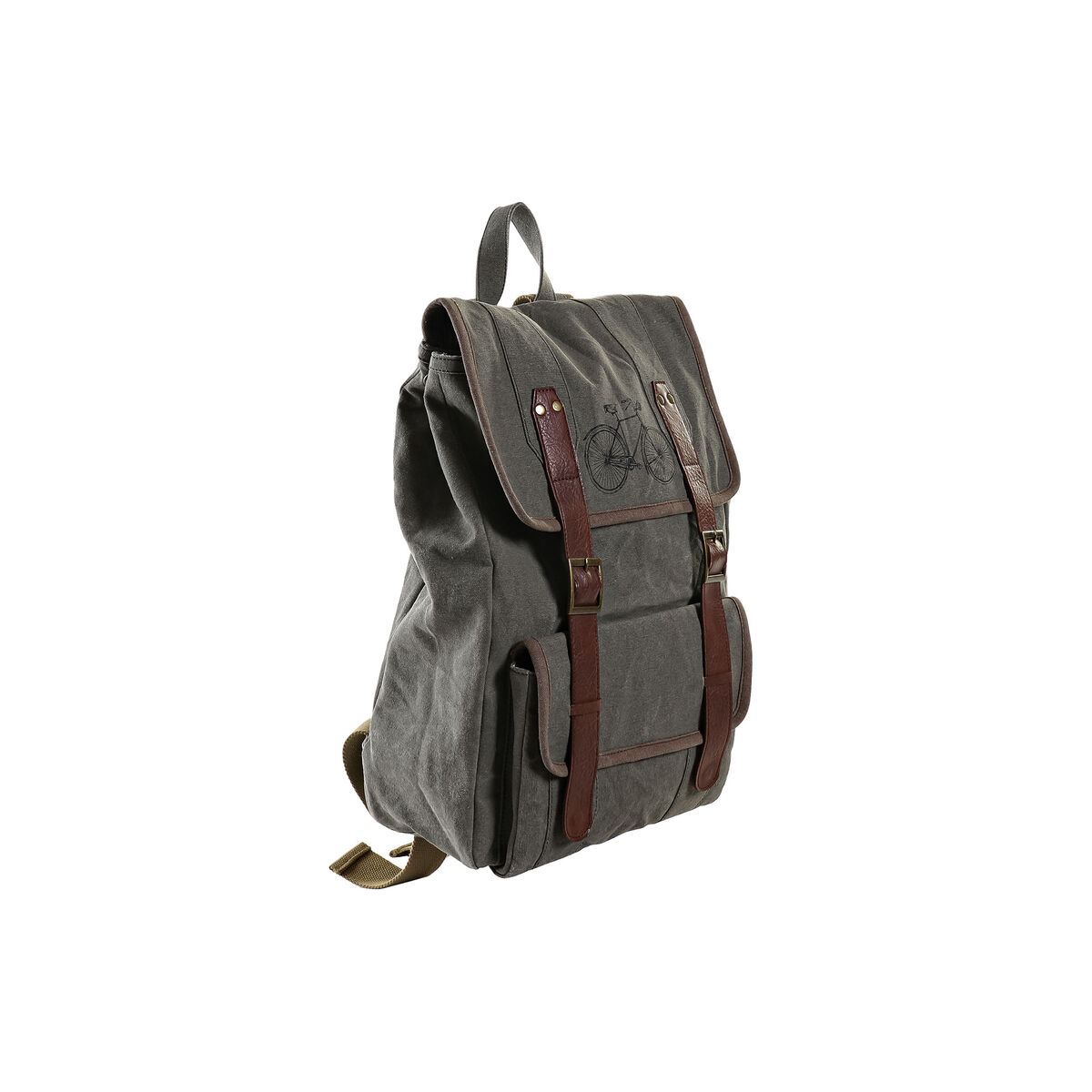 Ryggsäck Casual DKD Home Decor Canvas Cykel Grå Brun (33 x 12 x 47 cm) - 3