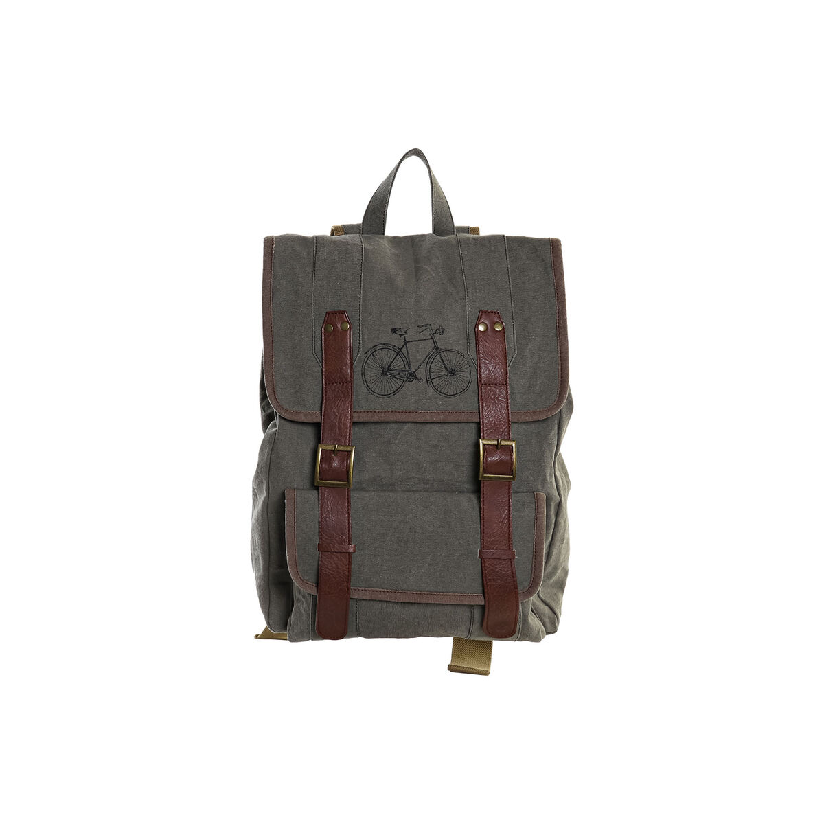 Ryggsäck Casual DKD Home Decor Canvas Cykel Grå Brun (33 x 12 x 47 cm) - 8