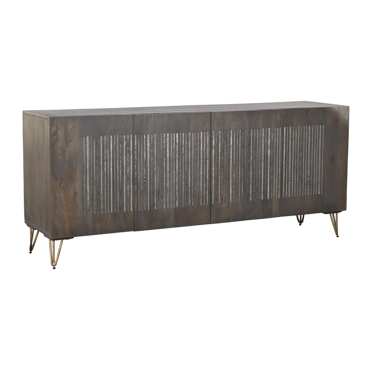 Skänk DKD Home Decor Brun Metall Mangoträ 177 x 45 x 77 cm - 5
