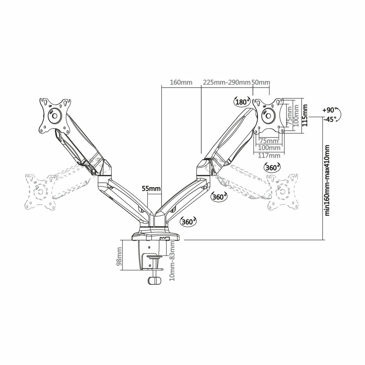 Bordfäste för Skärm Aisens DT27TSR-045 32" - 5