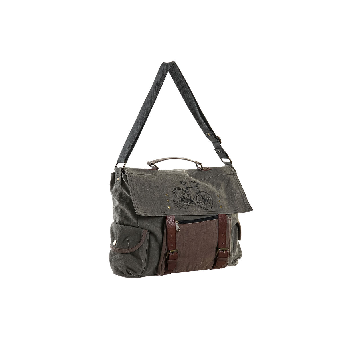 Handväska DKD Home Decor Cykel 48 x 10 x 37 cm Grå Brun - 11